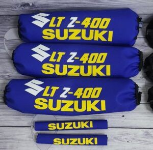 PROTECTORES DE AMORTIGUADORES SUZUKI LTZ400 azul/amarillo/blanco