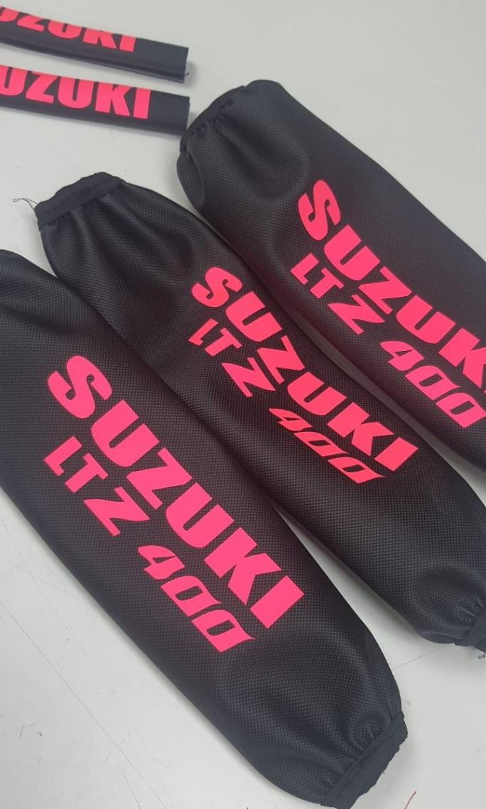 PROTECTORES DE AMORTIGUADORES SUZUKI LTZ400 rosa/negro