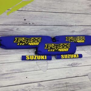 PROTECTORES DE AMORTIGUADORES SUZUKI LTZ400 azul/amarillo/fox