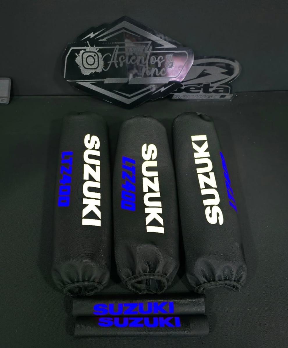 PROTECTORES DE AMORTIGUADORES SUZUKI LT400 azul/negro